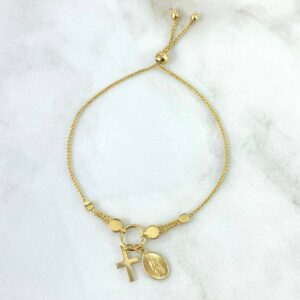 Pulso Franco Virgen Milagrosa – Cruz 5gr / 20cm / 3mm Bola Lisa Graduable Oro Amarillo +4 © Pulso Franco Virgen Milagrosa – Cruz 5gr / 20cm / 3mm Bola Lisa Graduable Oro Amarillo +4 ©