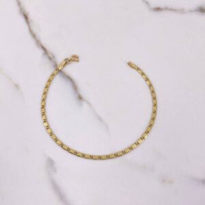 Pulso Plano Rayado 4.9gr / 19cm / 2mm Oro Amarillo $