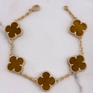 Pulso Aro Seguido 12.75gr / 17cm / 2mm Ojo De Tigre Oro Amarillo Nac.Esp. &