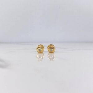 Topos Manzana 0.9gr / Circon Blanco Oro Amarillo 18K $ Topos Manzana 0.9gr / Circon Blanco Oro Amarillo 18K $