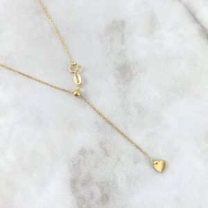 Cadena Aro Seguido  1.4gr / 50cm / 3mm Bola Lisa Corazon Oro Amarillo +3 18K
