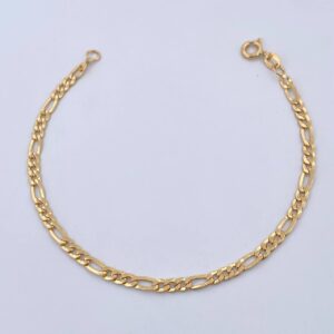 Pulso Figaro 2.2gr / 19cm / 3mm Oro Amarillo +1 18K & Pulso Figaro 2.2gr / 19cm / 3mm Oro Amarillo +1 18K &