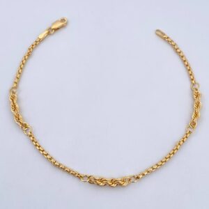 Pulso Lazo Veneciana 2.4gr / 19cm / 3mm Oro Amarillo +3 18K &