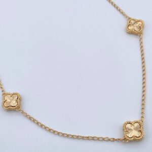 Cadena Espiga Trebol 9.25gr / 47.4cm-51.1cm / 1.4mm Diamantada Oro Amarillo Nac.Esp. 18K &
