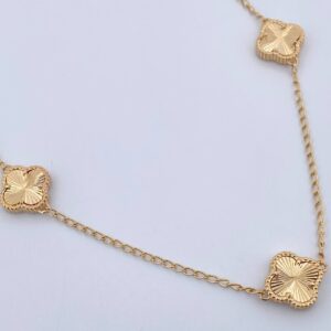 Cadena Espiga Trebol 11.05gr / 46cm-47.9cm / 1.4mm Diamantada Oro Amarillo Nac.Esp. 18K &