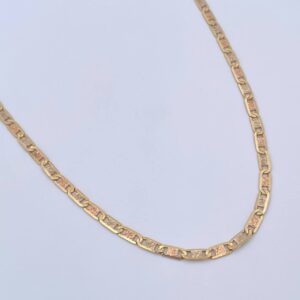 Cadena Escalera Plana 10gr / 54.4cm / 2.9mm Diamantada Tres Oros +3 18K $