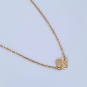 Cadena Aro Seguido Trebol 2.15gr / 42.3cm / 1.1mm Diamantada Oro Amarillo 18K &