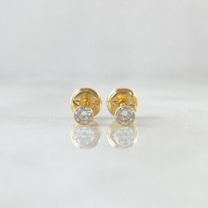 Topos Bisel 1.5gr / 7mm Circon Blanco Oro Amarillo 18K (Joya)
