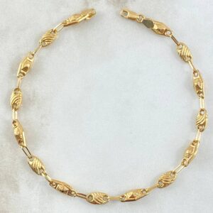 Pulso Rustico GC Rombo diamandato 3.35gr / 20cm-Oro Amarillo 18K