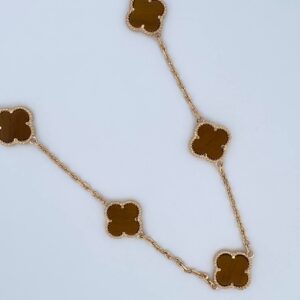 Cadena Aro Seguido Trebol 37.15gr / 67.7cm / 2.1mm Ojo De Tigre Oro Amarillo Nac.Esp. 18K $