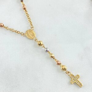 Rosario Virgen Milagrosa Cruz 8.55gr / 55cm / Oro 18K ©