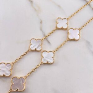 Cadena Aro Seguido Trebol 24.85gr / 45cm / Nacar Blanco Oro Amarillo Nac.Esp. &
