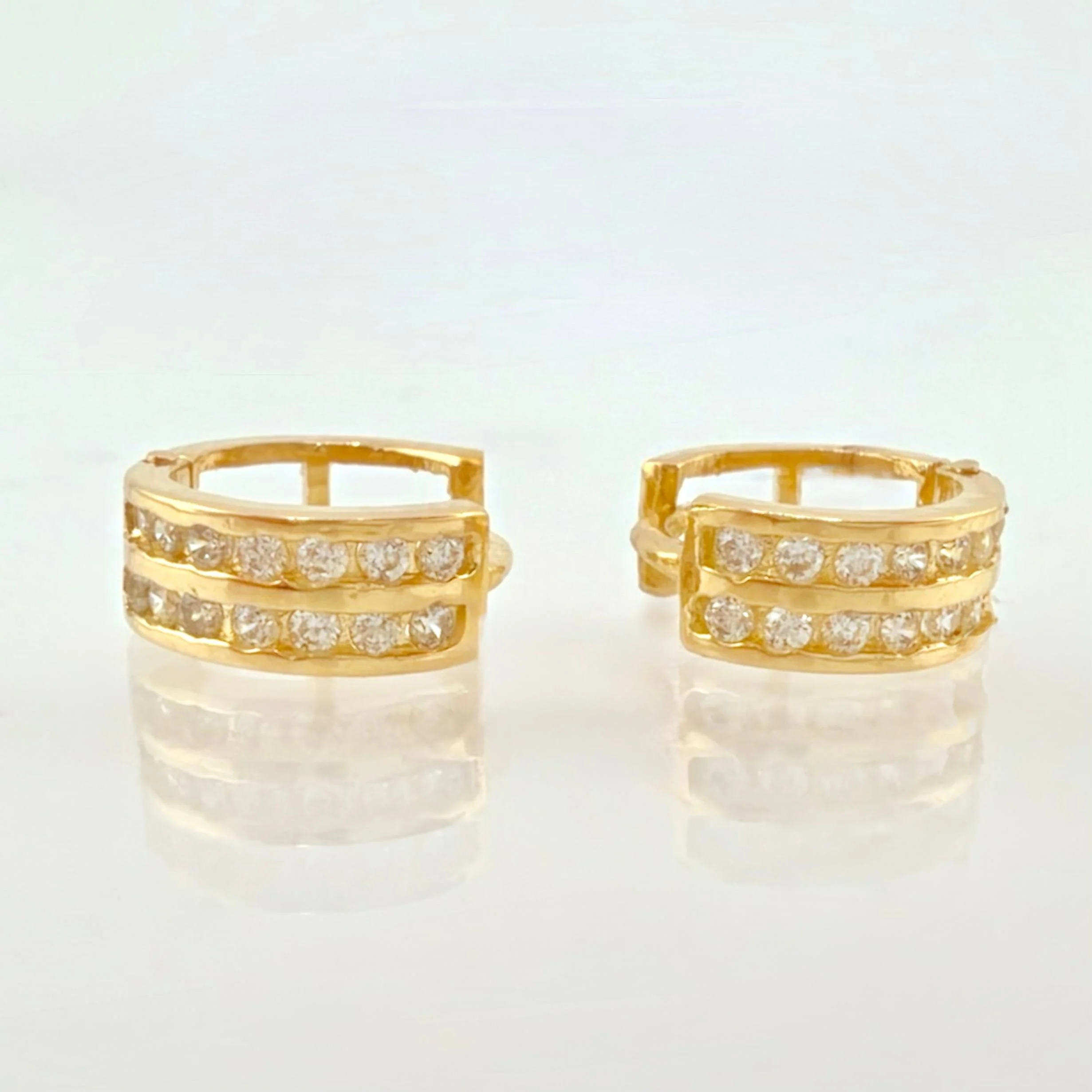 Candongas Carril Doble 1.9gr / 1cm / Oro Amarillo 18K