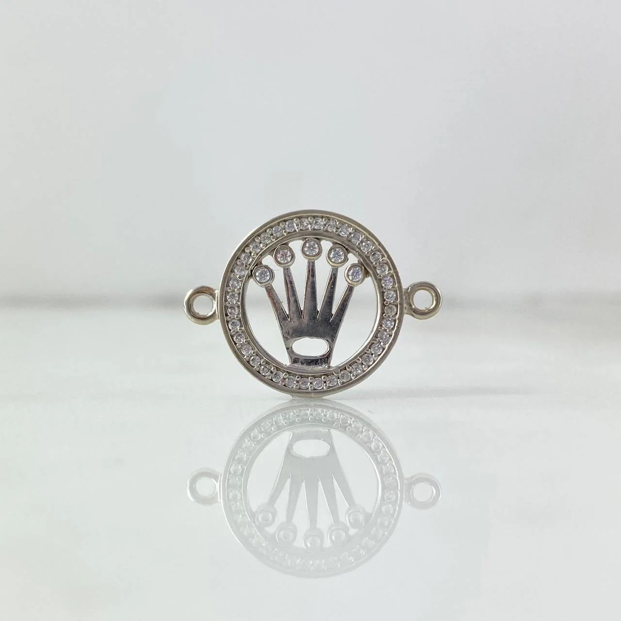 Herraje Corona Rx 2.05gr/2.2cm Circones Blancos Oro Blanco