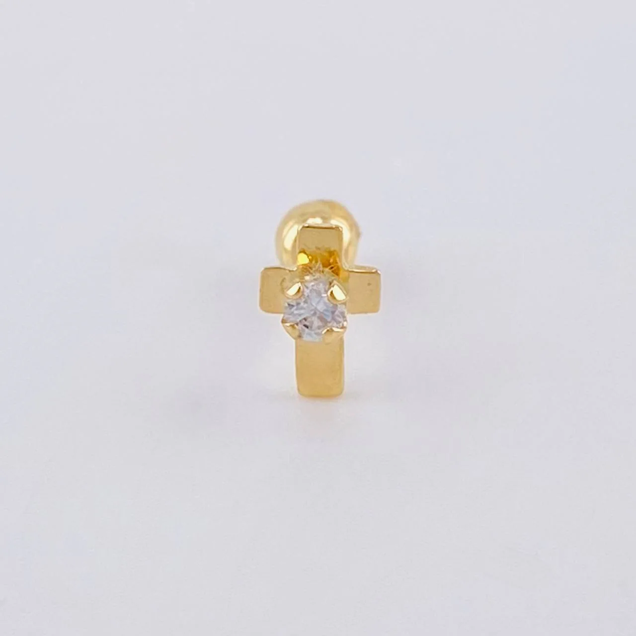 Piercing Cruz 0.35 g / 1 cm Oro Amarillo 18K