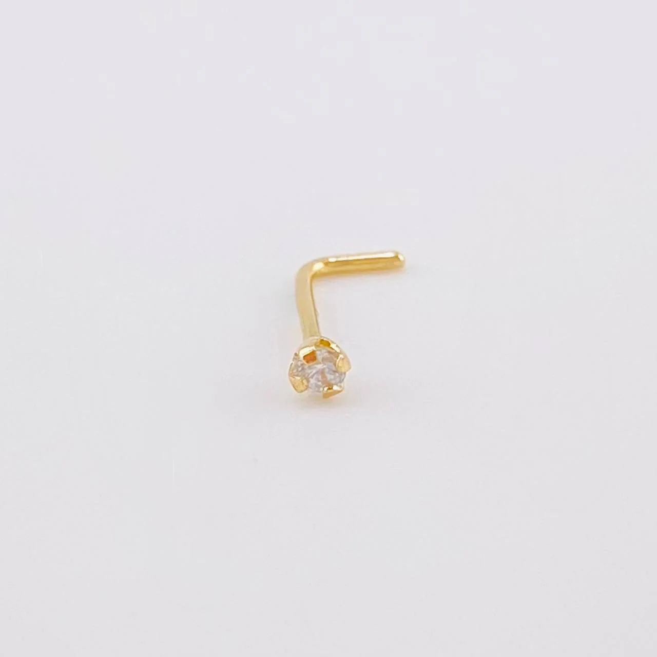 Piercing Chispa Blanca 0.1 g / 1 cm Oro Amarillo 18K